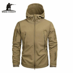 Meeste kamuflaažiline kapuutsiga jakk, hainahast Softshell USA armee taktikaline mantel, multicamo AT FG XS
