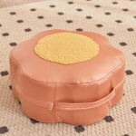 Mugav lambavillast/PU-nahast Ottomani jalavarju kate kaasaskantava k&auml;epidemega Jaapani poufist p&otilde;randa istmepadja kate (Siset&auml;it EI OLE) 41x41x16cm valge