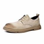 Genuine Leather Men Shoes Loafers Breathable Autumn lace up comfortable Man Casual Shoes Outdoor Men Sneakers shoes Plus Size 45 6.5 beež