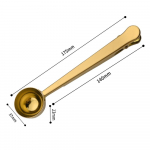 1 tk vastupidav 304 roostevabast terasest lusikas kotiklambriga jahvatatud tee kohvikulbiga kaasaskantav kotitihend, klambripulber s&ouml;&ouml;giriistade komplekt kuld