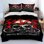 Slayer Heavy Metal Band Music tekkvoodipesukomplekt, tekikott, padjap&uuml;&uuml;r, kuningasuuruses voodipesukomplekt kingituseks AU Single 140x210cm