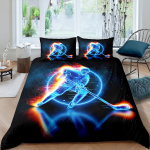 J&auml;&auml;hoki Tekikottide Komplekt Poistele Puck Kuninglik Suurus Spordim&auml;ngude Teemaline Voodipesu Komplekt Lastele Noortele T&auml;iskasvanutele Meestele Talvise Mat&scaron;i Tekikate 140x200cm 3pcs
