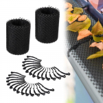 Relaxdays Grillage de goutti&egrave;re, Lot de 2, Chacune 6 x 15 m, Grille en plastique, 12 m en total de protection, noir