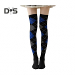 1 paar talvesokid Rombiga tr&uuml;kkimine &Uuml;le p&otilde;lve sokid Soojad Eriti lahtised pahkluud Kontrastset v&auml;rvi sukad igap&auml;evaseks kandmiseks tantsimiseks kollane