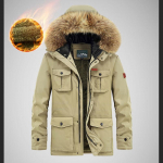 Meeste talvine pikk sulejope kerge paksendatud Parka v&auml;litingimustes soe t&otilde;mblukuga jope meestele 5XL khaki