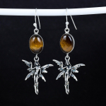 Naturaalne tiigrisilm Kivist Antiiksed K&otilde;rvar&otilde;ngad 925 Sterling H&otilde;bedast K&otilde;rvar&otilde;ngas, Boho H&otilde;bedast Ehted Ripatsiga K&otilde;rvar&otilde;ngad, Kingitused T&auml;nup&uuml;hadeks Kingitused Talle 2.95" pruun