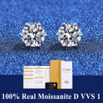 P&auml;ris h&otilde;bedased moissanite 6-harulised k&otilde;rvar&otilde;ngad D-v&auml;rvi n&ouml;&ouml;pn&otilde;elaga naistele tippkvaliteediga pulmaehted 0.3ct(4mm)x 2pcs-box
