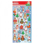 Sc&egrave;ne &agrave; d&eacute;corer - Autocollants mousse 3D Animaux de No&euml;l