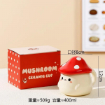 Seenekeraamiline kaanega kruus Creative Couple's Cup Latte Kruus Piimatass Kaeratass Hommikus&ouml;&ouml;gitopsid Kodu Joogitassid Teetassid 400ml