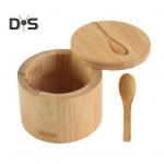 Bambusest soolaanuma magnetilise p&ouml;&ouml;rdkattega &Uuml;mmargune soolakarp soola, pipra, suhkru, &uuml;rtide hoidmiseks Funktsionaalne v&uuml;rtsin&otilde;u Hoiustamisanum