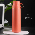 500 ml roostevabast terasest termokruusid lekkekindlad tee-kohvitopsid Creative Business kaasaskantavad isolatsiooniga vaakumtermovee pudelid 500ml valge