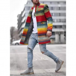 Kevadine uus meeste tasku mitmek&uuml;lgne igap&auml;evane retro p&uuml;stkrae keskmine pikk villane mantel meeste vabaaja mantel meeste riided 4XL