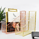 Nordic Iron Desktop Storage Rack &ndash; loominguline metallist korraldaja ja ornament A4 Slant Opening - Gold