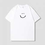 Suvemood Raskekaalu Retro Meeste Naeratav N&auml;gu 100% Puuvillane Prinditud &Uuml;markaelus Kvaliteetne Casual Fitness Street T-s&auml;rk S beež