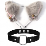 1 komplekt Armsad kassi k&otilde;rvad, juuksed, k&uuml;&uuml;nised, kindad, t&uuml;drukud, anime, cosplay, kost&uuml;&uuml;m, pl&uuml;&uuml;s, kassi karusnahk, k&otilde;rvad, juuksepael &ouml;&ouml;peoklubi peapaelad