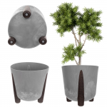 KADAX Doniczka Donica Na Kwiaty Osłonka N&oacute;żki + Wkład Kwietnik 18cm szara 18 cm