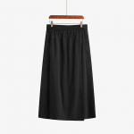 Naiste Retro T&ouml;&ouml;riided Poolseelik Suvine Stiil K&otilde;rge V&ouml;&ouml;koht Salendav ja Elegantne Keskmise Pikkusega Seelik XL must