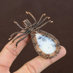 Dendrite Opal Handmade Copper Wire Wrap Spider Pendant 2.56 t9j72