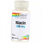 Niatsiin, Niacin 500, Solaray 100kaps (36411069) 100vcaps