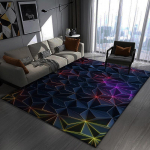 3D Vaip Elutuba Mustust H&uuml;lgav Lihtne Hooldada Libisemiskindel Magamistoa Voodi&auml;&auml;rne Vaip E-spordi Ruumi Dekoratsioonivaip 120 * 160cm