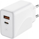 Laadija - E.F.CONNECTION - PD20W + QC 3.0 - 30W - 2 Porti - Valge valge