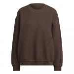 Adidas Originals Pullover &Uuml;mmargune kaelus L&otilde;tv l&otilde;ige V&auml;ike logo &Uuml;hev&auml;rviline Pikkade varrukatega dressipluus Naiste dressipluus Kohv HL9126 S