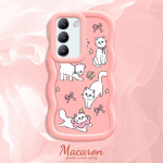 V&auml;rvitud muster Big Wave Edge pehme silikoon materjal Macaron telefoni &uuml;mbris p&otilde;rutuskindel kaitsev kummist korpus OnePlus Vivo Motorola Moto jaoks Vivo Y38 5G roosa