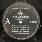 7-tolliline plaat SISTERS OF MERCY - This Corrosion SAM388PROMO Merciful Releas 1987 UK Rock Kasutatud