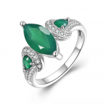 Unikaalne h&otilde;bes&otilde;rmus 2,1 ct rohelise ahhaadi looduslike v&auml;&auml;riskividega peen ehtekunst naistele, abikaasale igap&auml;evaseks kandmiseks, kena kingitus US RING SIZE:7# roheline