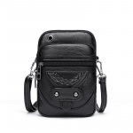 Vintage pehmest nahast Crossbody kotid Rivet PU Naiste Messenger &otilde;lakott V&auml;ike naiste k&auml;ekotid Telefoni rahakotid must ja pruun 13*6*19cm