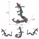 L&auml;ikivad Rayquaza pehmed m&auml;nguasjad T&auml;idisloom M&auml;ng Kogutava kingituse jaoks, Pehmed pehmed m&auml;nguasjad, Armas multifilmitegelane Must 12 tolli 51cm-99cm