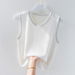Ice Silk Camisole Vest naistele sisekost&uuml;&uuml;m valge p&otilde;hjaga s&auml;rk lahtised moodsad topid suvel One Size