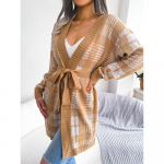 S&uuml;gis- ja talvine naiste kampsun ruuduline kardigan kampsun, lips latern varrukas vabaaja kardigan kampsun v&auml;limine &uuml;laosa L