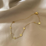 Titaanisulamist Nelilehine Ristik kaelakee - Klassikaline lilleline disain naistele