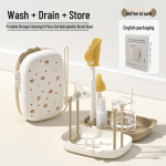 Portable Baby Bottle Brush Set with Storage Box and Drainer &ndash; Perfect for Travel