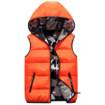S&uuml;gistalvine moodne kapuutsiga vest vabaaja paks vest unisex paaridele S oranž
