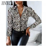 HNXC Naiste mood vabaaja &uuml;hev&auml;rvilise tr&uuml;kiga pikkade varrukatega POLO kaelusega pluusid ja s&auml;rgid S