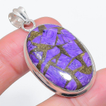 Natural Copper Charoite Gemstone 925 Sterling Silver Jewelry Pendant 1.93 l9t31