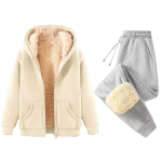 Naiste Mood &Uuml;hev&auml;rviline Ja Talvine Polsterdatud Ja Paksenenud Lukuga Kapuutsiga Dressipluus Jakk Sweatpants Vabaaja Kaheosaline Komplekt XXXXXL