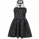Goth Dark Mall Gothic Emo Jacquard A-joonega kleidid Elegantne Grunge Ruched Bandage Peor&otilde;ivad Punk Must Naiste Halloweeni Klubi Kleit S