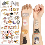 Multikas Armastus Akvarell Kass T&auml;toveeringukleebised Veekindel P&uuml;hadepidu Pidu Lapsed &Uuml;hekordsed T&auml;toveeringukleebised Cat series (10 photos/pack)