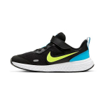 Nike Revolution 5 Lemon Venom (PS) Laste tossud Must Laser-Sinine H&uuml;per-Punane BQ5672-076 28