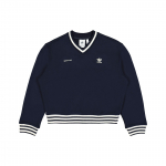 Adidas Originals Sporty & Rich X SS23 Logotr&uuml;kiga L&uuml;hike V-kaelusega Kampsun Naiste Topid Must IN5246 XL