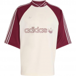 Adidas Originals Triibulise logoga liiga suur l&uuml;hikeste varrukatega T-s&auml;rk Meeste topid Ecru JV7600 M