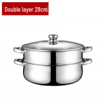 Multifunktsionaalne roostevabast terasest aurupott: Kahe- kuni viiekihiline disain kalale, supile ja muule 28cm Boxed Discount Anti-Overflow