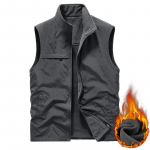 Sametine vest kahepoolne vest meeste vaba aja veetmiseks, soe tuulekindel vest p&uuml;sti kraega top XXXXXL