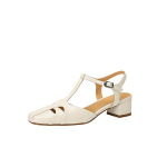 Moodsad Uued Suvised Naiste Sandaalid Split Nahast Kingad Naistele Ruudukujulise Varba Paksude Kontsadega Kingad Elegantne Varba Kattev Slingback &Otilde;&otilde;nsad Sandaalid 34 beež
