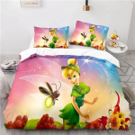 Tinkerbelli haldjad 3D-prindiga tekikott komplekt HD-tekkikate Voodipesu lastevoodi komplektid Magamistoa dekoratsioon AU Single 140x210cm