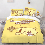 Pom Pom Purin Voodipesukomplektid Tekk Tekikott Voodikate Tekikott Padjap&uuml;&uuml;r 2-3 Osaline Komplekt Laste T&auml;iskasvanute Suurus Multikakujundus EU Single 135x200cm yellow