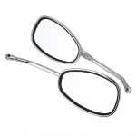 2 pcs Set Motorcycle Black l bar & R Bar Retro Side Rearview Mirror 10mm